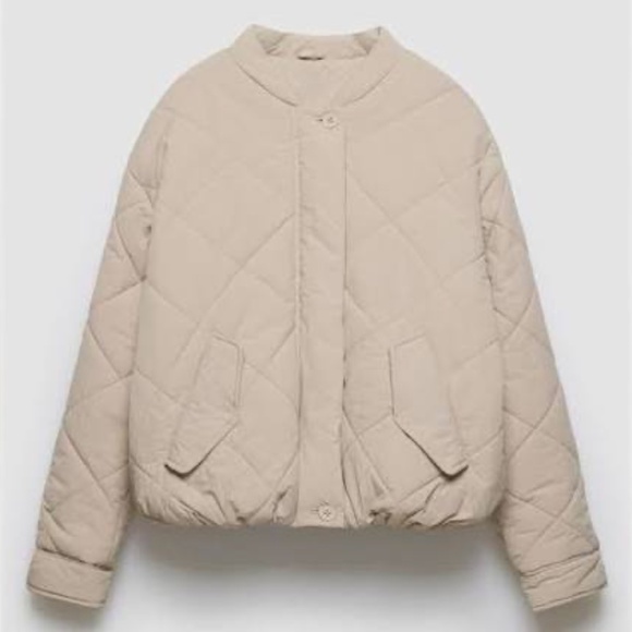 Zara Kids Quilted Puffer Jacket 🤍 | Stone Beige | Size 9-10 (140cm) - Picture 1 of 8